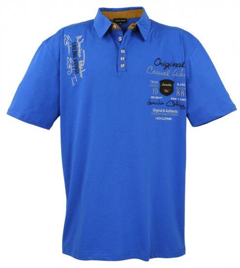 Lavecchia 610 T-shirt com gola Azul real - Pólos - Pólos Tamanhos Grandes Homem