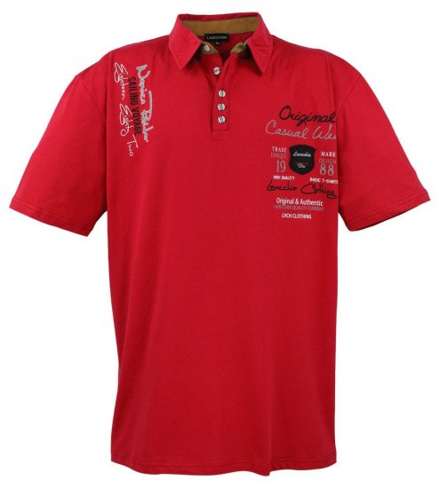 Lavecchia 610 T-shirt com gola Vermelho - Pólos - Pólos Tamanhos Grandes Homem