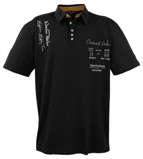 Lavecchia 610 T-shirt com gola Preto - Pólos - Pólos Tamanhos Grandes Homem