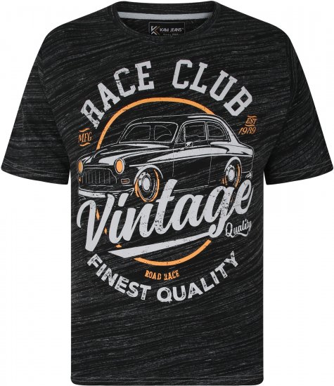 Kam Jeans 5740 Race Club Injected Marl Tee Black - T-shirts - T-shirts Homem Tamanhos Grandes