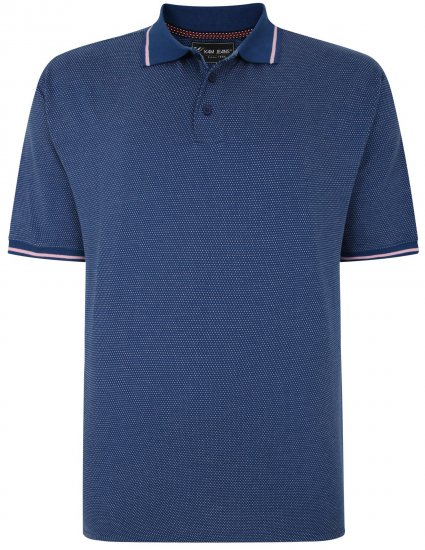 Kam Jeans 5486 Dobby Print Jersey Polo Moonlight - Pólos - Pólos Tamanhos Grandes Homem