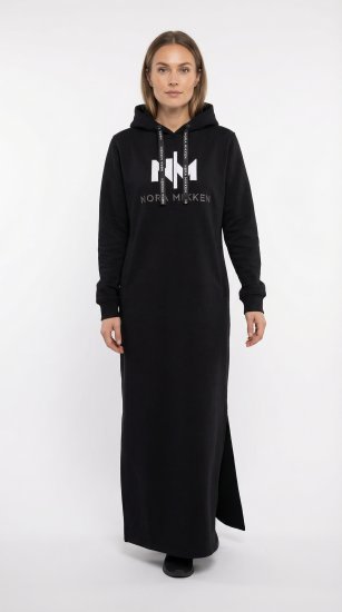 Nora Mikken MARI Maxi Hoodie Dress Black - Sweatshirt & camisolas com capuz - 