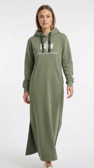 Nora Mikken MARI Maxi Hoodie Dress Green - Sweatshirt & camisolas com capuz - 