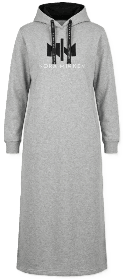 Nora Mikken MARI Maxi Hoodie Dress Grey - Sweatshirt & camisolas com capuz - 