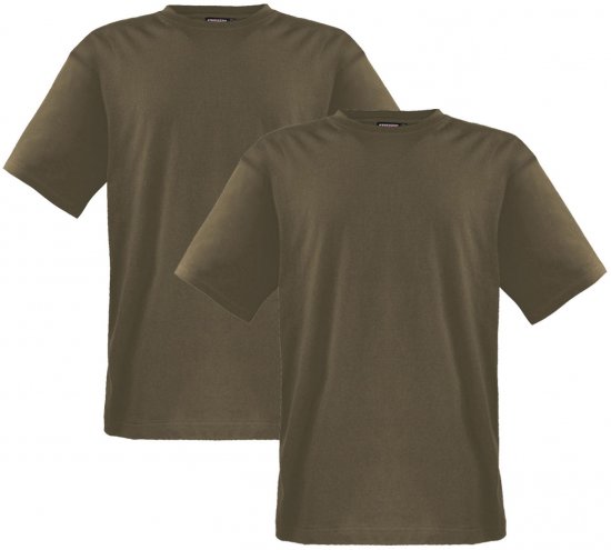 Adamo Marlon Comfort fit 2-pack T-shirt Khaki - T-shirts - T-shirts Homem Tamanhos Grandes