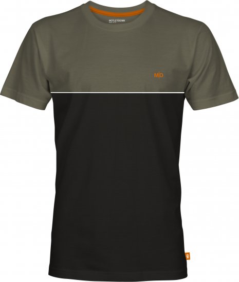 Motley Denim Athens Two-Toned T-Shirt Black/Dark Khaki - T-shirts - T-shirts Homem Tamanhos Grandes