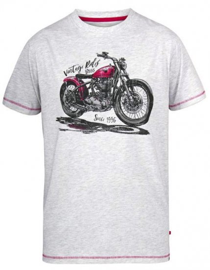 D555 Miles Vintage Rides Motorbike Crew Neck Printed T-Shirt - T-shirts - T-shirts Homem Tamanhos Grandes