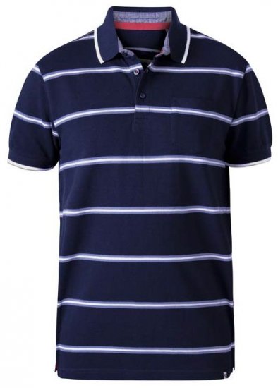 D555 Montego Twin Stripe Pique Polo - Pólos - Pólos Tamanhos Grandes Homem
