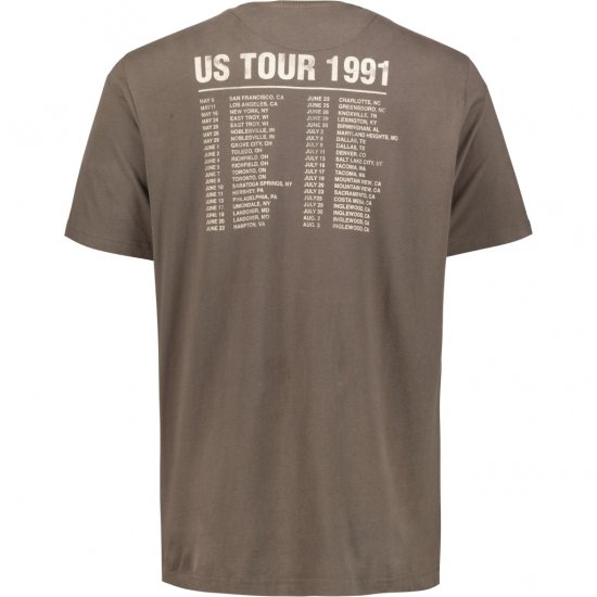 JP1880 T-Shirt Skull Print Guns N Roses Khaki - T-shirts - T-shirts Homem Tamanhos Grandes