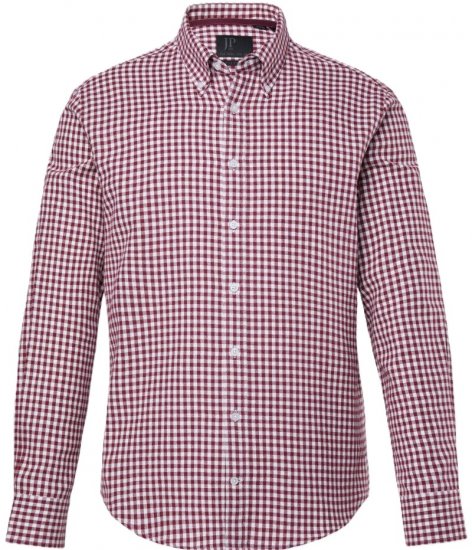 JP1880 Checked Flannel Shirt Long Sleeve Light Red Tall - ROUPAS DE HOMEM MT-6XLT - Tamanhos-Tall Homem