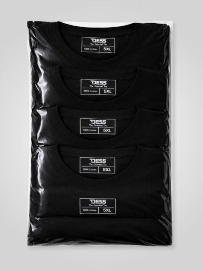 D555 Smartly T-shirt gola redonda Preto pack de 5 - T-shirts - T-shirts Homem Tamanhos Grandes