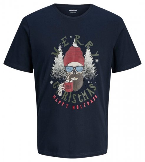 Jack & Jones Noel Merry Christmas T-Shirt Navy - T-shirts - T-shirts Homem Tamanhos Grandes