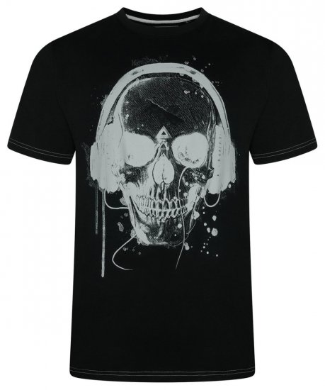 Kam Jeans 5811 T-shirt com estampado de caveira Preto - T-shirts - T-shirts Homem Tamanhos Grandes
