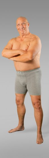 20 Nodi Stretch Cotton Boxer with Embroidered Long Leg Grey - Roupa Interior & natação - Roupa interior Homem Tamanhos Grandes
