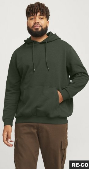 Jack & Jones Bradley Hoodie Dark Green - Sweatshirts & hoodies - Sweatshirt & Camisolas com Capuz tamanhos grandes