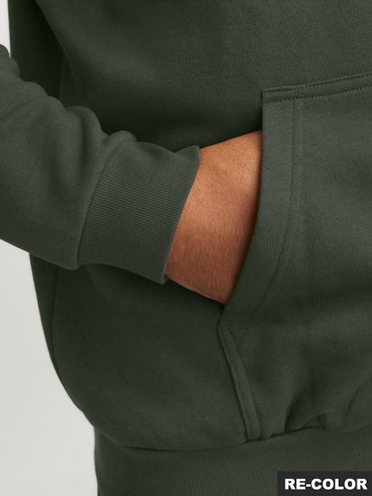 Jack & Jones Bradley Hoodie Dark Green - Sweatshirts & hoodies - Sweatshirt & Camisolas com Capuz tamanhos grandes
