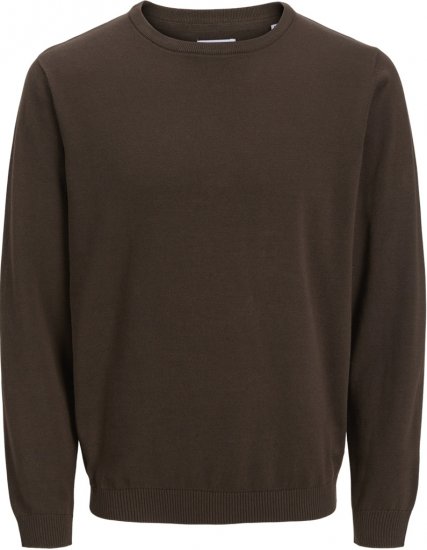 Jack & Jones BASIC Knitted Sweater Brown - Sweatshirts & hoodies - Sweatshirt & Camisolas com Capuz tamanhos grandes
