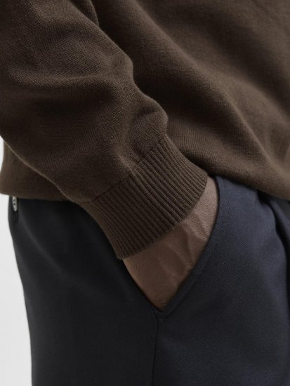 Jack & Jones BASIC Knitted Sweater Brown - Sweatshirts & hoodies - Sweatshirt & Camisolas com Capuz tamanhos grandes