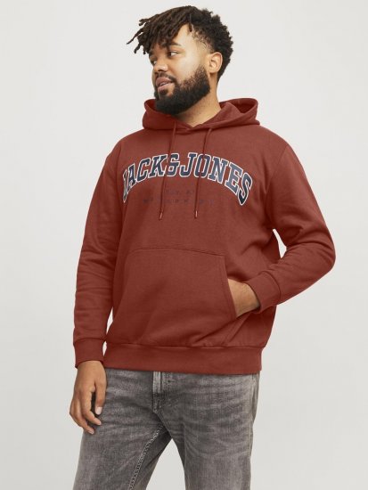 Jack & Jones CALEB Hoodie Red - Sweatshirts & hoodies - Sweatshirt & Camisolas com Capuz tamanhos grandes