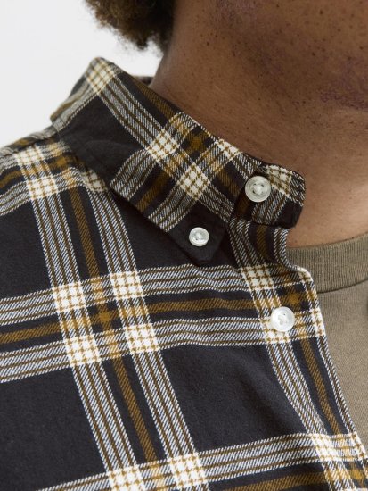 Jack & Jones Classic Flannel Long Sleeve Shirt Black - Camisas - Camisas Homem Tamanhos Grandes
