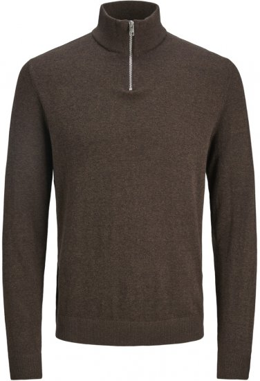 Jack & Jones Emil Knitted Pullover Brown - Sweatshirts & hoodies - Sweatshirt & Camisolas com Capuz tamanhos grandes