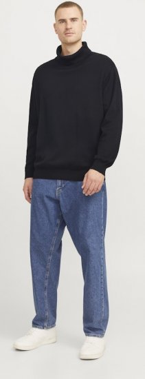 Jack & Jones Basic Knitted Sweater with Rolled Neck Black - Sweatshirts & hoodies - Sweatshirt & Camisolas com Capuz tamanhos grandes