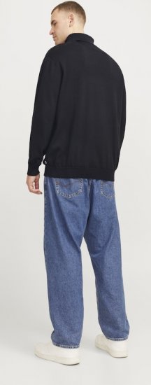 Jack & Jones Basic Knitted Sweater with Rolled Neck Black - Sweatshirts & hoodies - Sweatshirt & Camisolas com Capuz tamanhos grandes