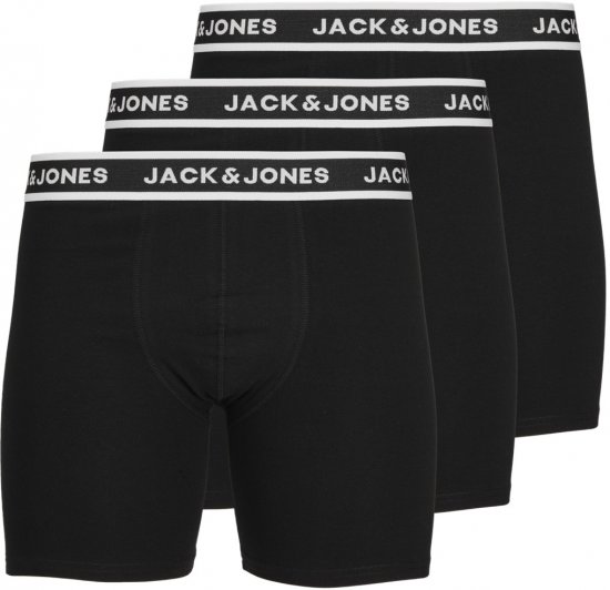 Jack & Jones Solid Boxer 3-Pack Black - Boxers - Boxers Homem Tamanhos Grandes