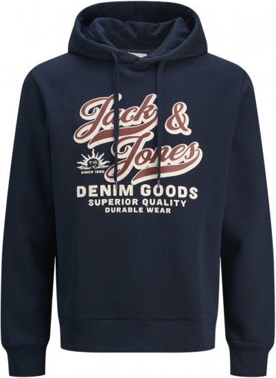 Jack & Jones 2 COL LOGO Hoodie Blue - Sweatshirts & hoodies - Sweatshirt & Camisolas com Capuz tamanhos grandes