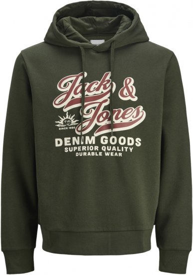Jack & Jones 2 COL LOGO Hoodie Green - Sweatshirts & hoodies - Sweatshirt & Camisolas com Capuz tamanhos grandes