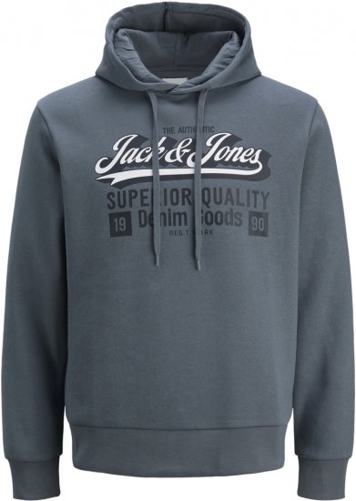 Jack & Jones 2 COL LOGO Hoodie Grey - Sweatshirts & hoodies - Sweatshirt & Camisolas com Capuz tamanhos grandes