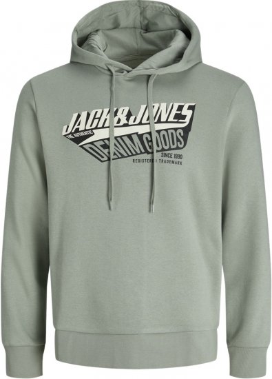 Jack & Jones 2 COL LOGO Hoodie Iceberg Green - Sweatshirts & hoodies - Sweatshirt & Camisolas com Capuz tamanhos grandes