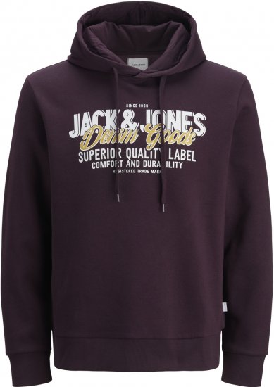 Jack & Jones 2 COL LOGO Hoodie Purple - Sweatshirts & hoodies - Sweatshirt & Camisolas com Capuz tamanhos grandes