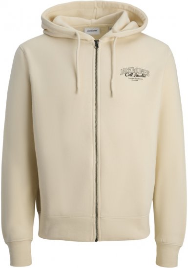 Jack & Jones Makoto Hoodie with Zipper White - Sweatshirts & hoodies - Sweatshirt & Camisolas com Capuz tamanhos grandes