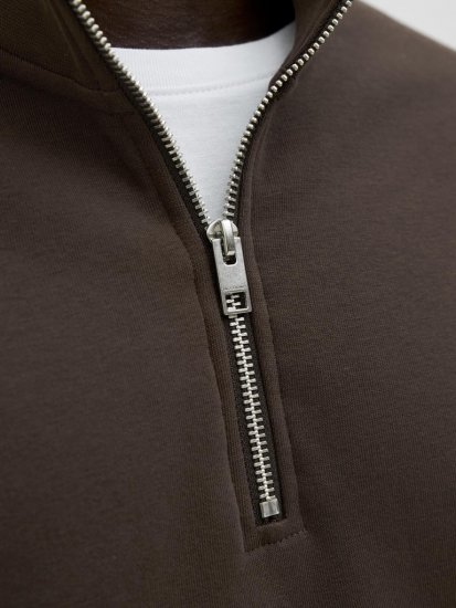 Jack & Jones Soho Sweatshirt with Zipper Brown - Sweatshirts & hoodies - Sweatshirt & Camisolas com Capuz tamanhos grandes