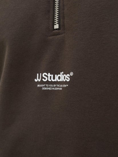 Jack & Jones Soho Sweatshirt with Zipper Brown - Sweatshirts & hoodies - Sweatshirt & Camisolas com Capuz tamanhos grandes