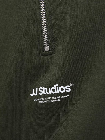 Jack & Jones Soho Sweatshirt with Zipper Green - Sweatshirts & hoodies - Sweatshirt & Camisolas com Capuz tamanhos grandes