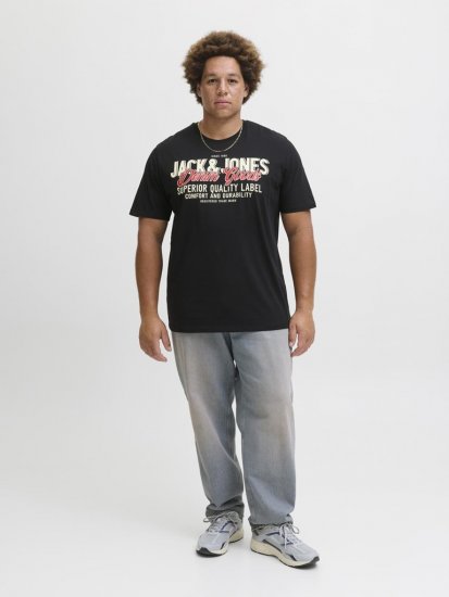 Jack & Jones Logo 2COL T-Shirt Black - T-shirts - T-shirts Homem Tamanhos Grandes