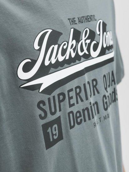 Jack & Jones Logo 2COL T-shirt Grey - T-shirts - T-shirts Homem Tamanhos Grandes
