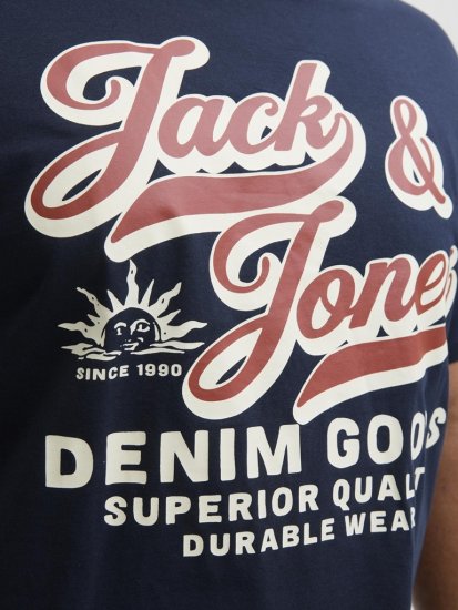 Jack & Jones Logo 2COL T-Shirt Blue - T-shirts - T-shirts Homem Tamanhos Grandes