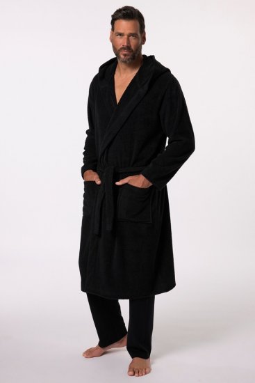JP1880 Bathrobe Terry Black - Roupa Interior & Natação - Roupa interior Homem Tamanhos Grandes