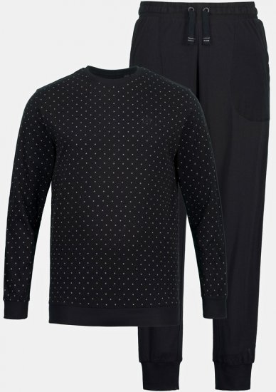 JP1880 Two-piece Pyjamas Long Sleeve and Long Trousers Black - Roupa Interior & natação - Roupa interior Homem Tamanhos Grandes