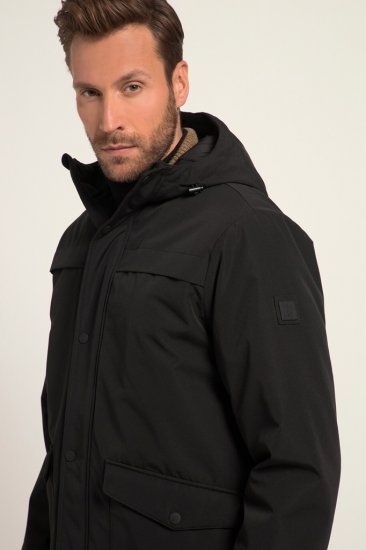 JP1880 Warm Parka with Wind Cuffs Black - Casacos - Casacos Homem Tamanhos Grandes