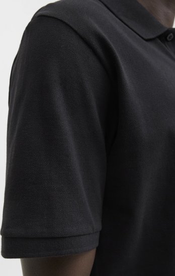 Jack & Jones Makoto Polo Short Sleeve Black - Pólos - Pólos Tamanhos Grandes Homem