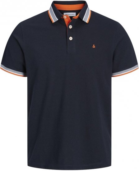 Jack & Jones Paulos Short Sleeve Polo Black Navy - Pólos - Pólos Tamanhos Grandes Homem