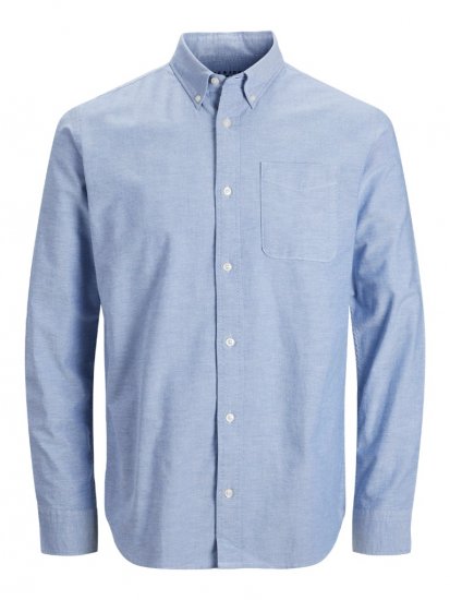Jack & Jones Brook Oxford Shirt Long Sleeve Blue - Camisas - Camisas Homem Tamanhos Grandes