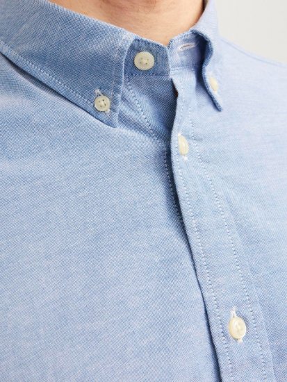 Jack & Jones Brook Oxford Shirt Long Sleeve Blue - Camisas - Camisas Homem Tamanhos Grandes