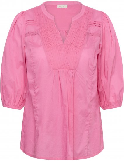 Kaffe Curve Karlia 3/4 Sleeve Blouse Pink - Blusas e Túnicas - 