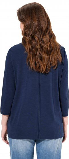 Ulla Popken Queens 3/4 Sleeve Graphic Tee Ink Blue - T-shirts estampadas para mulher - 