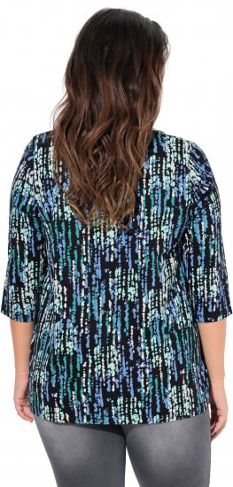 Ulla Popken Graphic Print Square Neck Tee Black - T-shirts estampadas para mulher - 